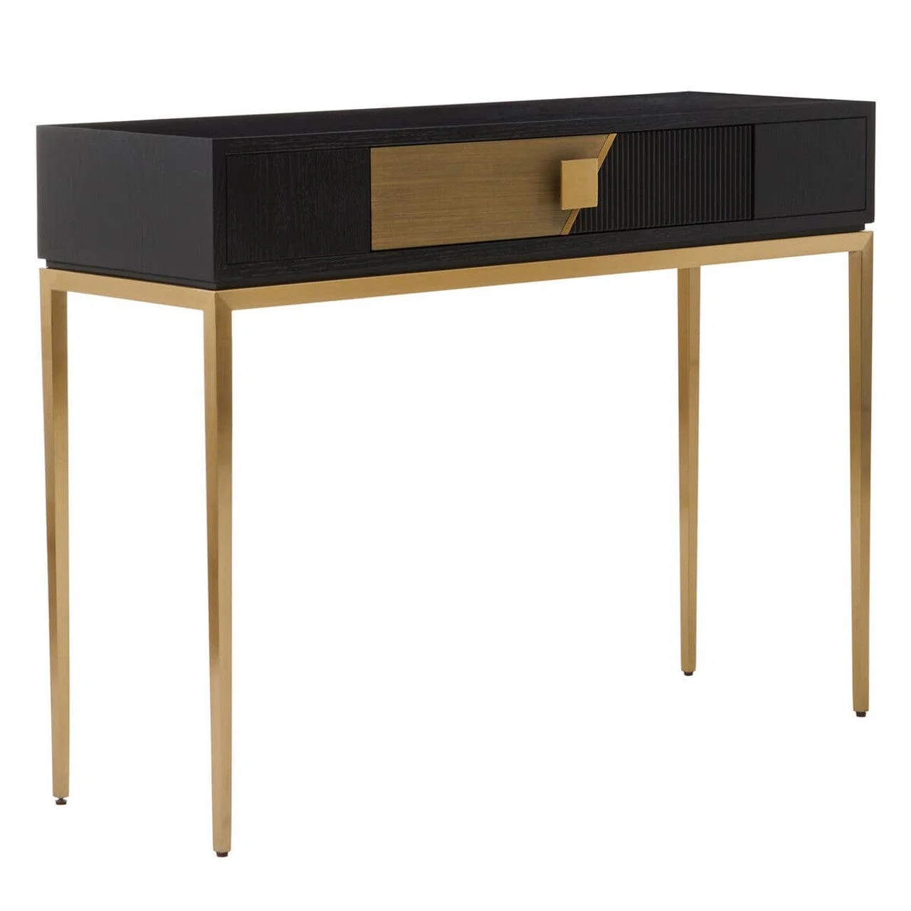Davoli Black and Gold Console Table with 1 Drawer - Image 6