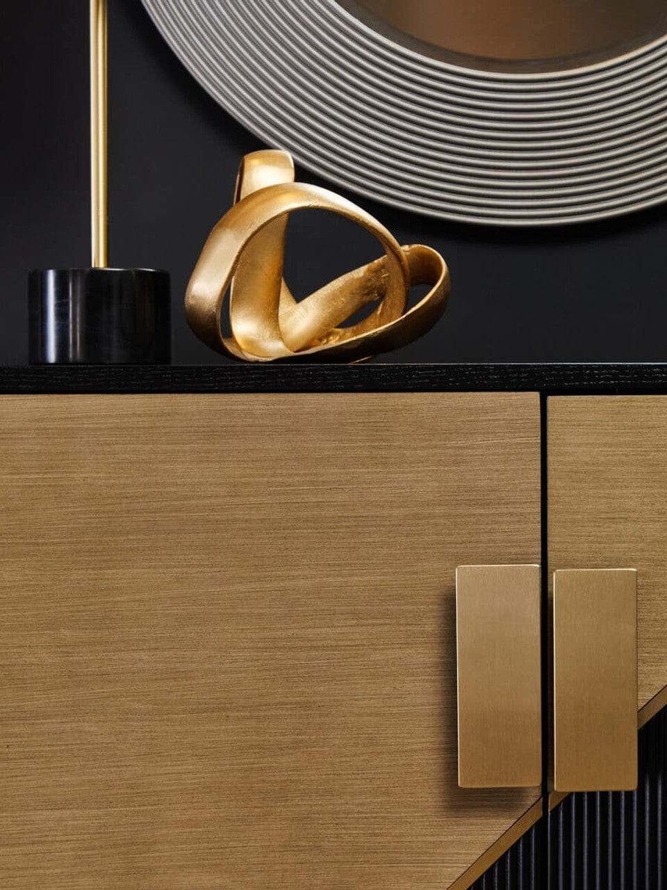 Davoli Black and Gold Two Door Sideboard - Image 9