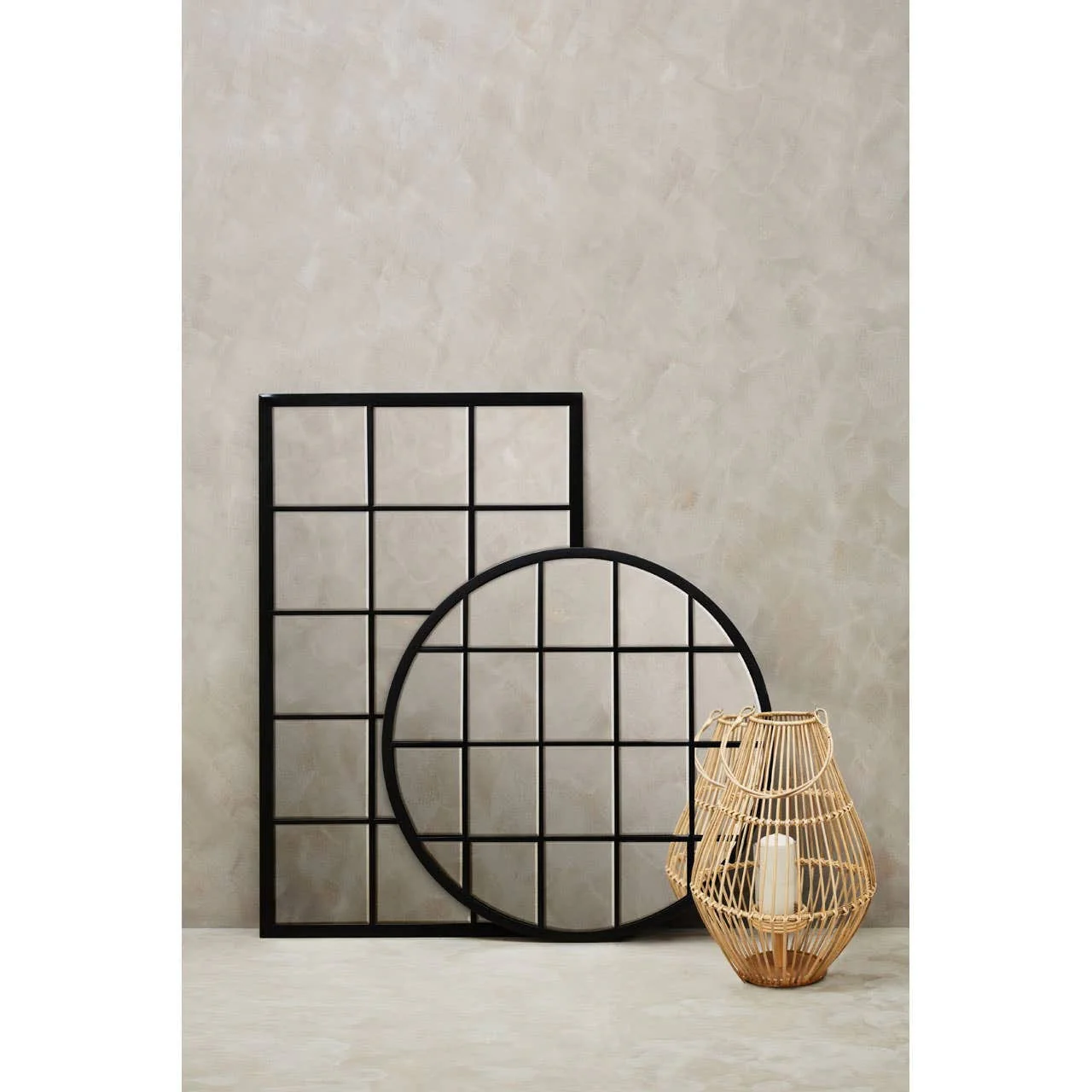 Descartes Black Large Grid Wall Mirror - Image 14