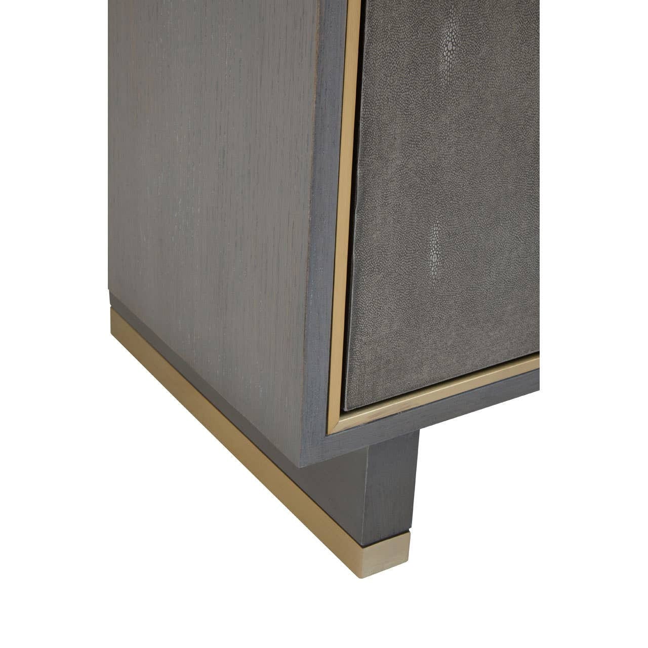 Deskey Grey Shagreen Effect Three Drawer Sideboard - Image 4