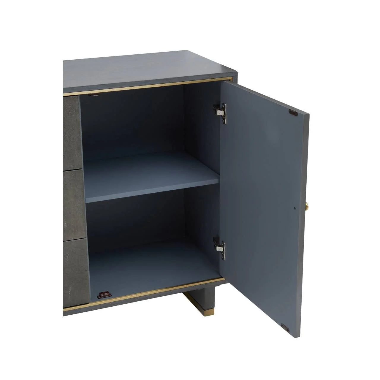 Deskey Grey Shagreen Effect Three Drawer Sideboard - Image 5