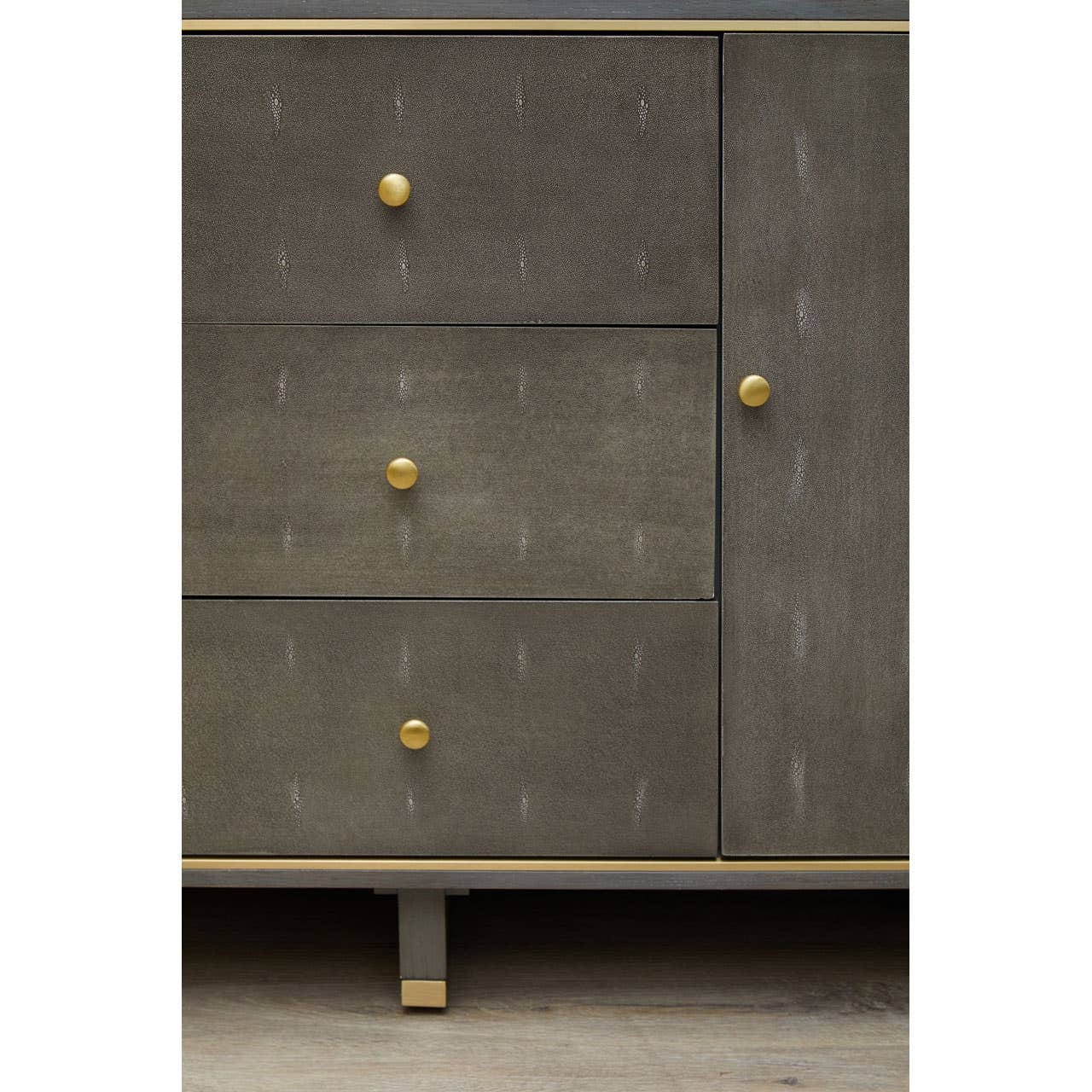 Deskey Grey Shagreen Effect Three Drawer Sideboard - Image 8