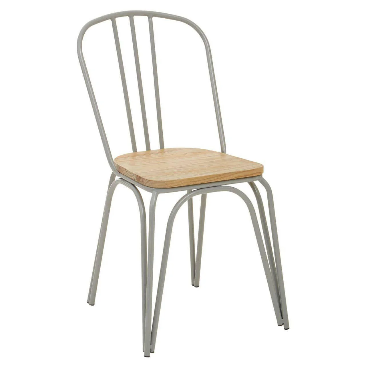 District Grey Finish Metal Frame Dining Chair - Image 3