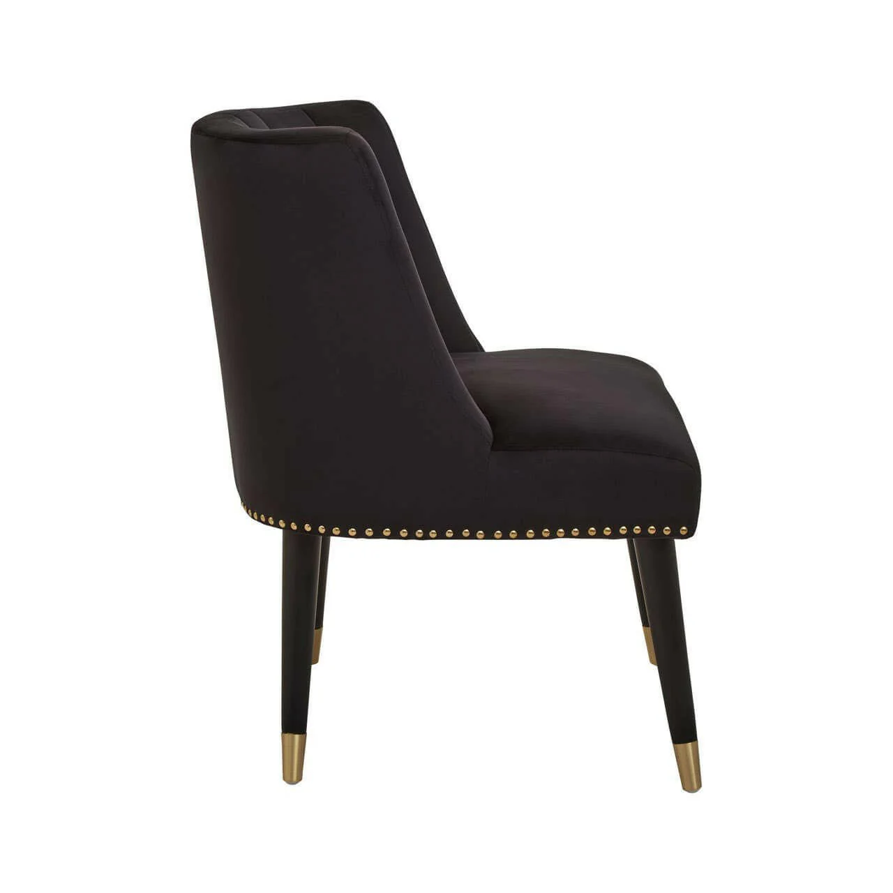 Doucet Black Velvet Chair With Black Legs - Image 3