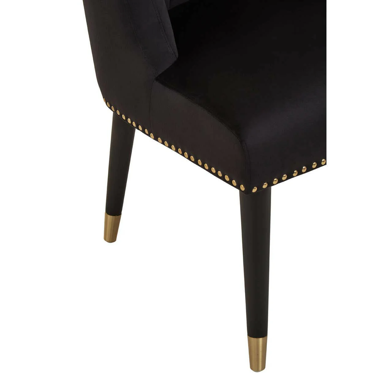 Doucet Black Velvet Chair With Black Legs - Image 6