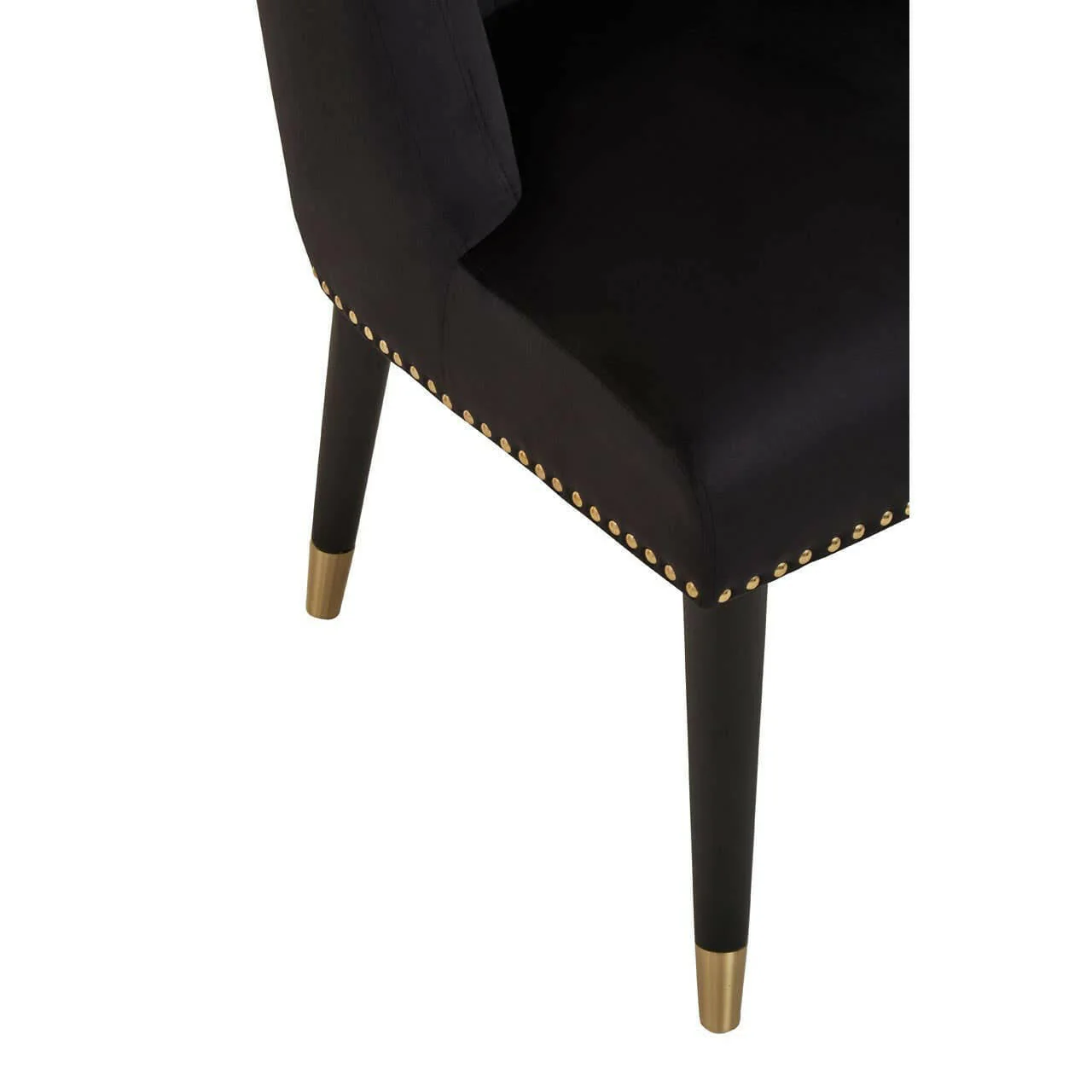Doucet Black Velvet Chair With Black Legs - Image 7