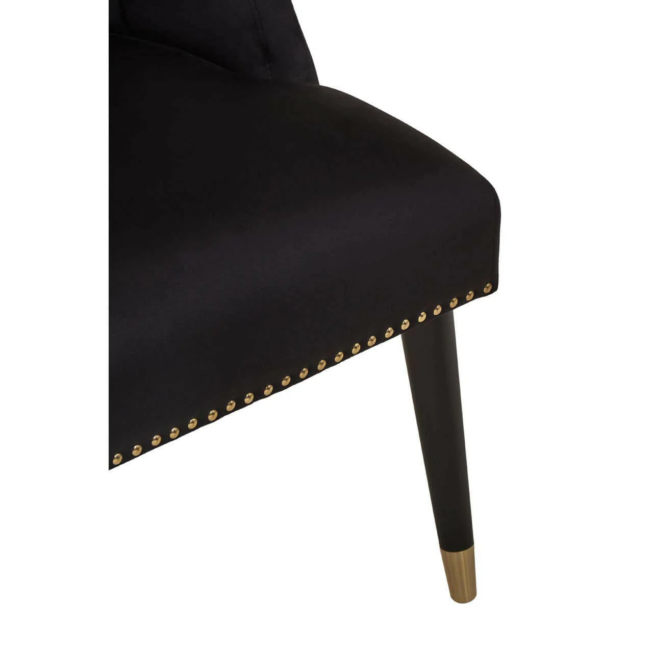 Doucet Black Velvet Chair With Black Legs - Image 8