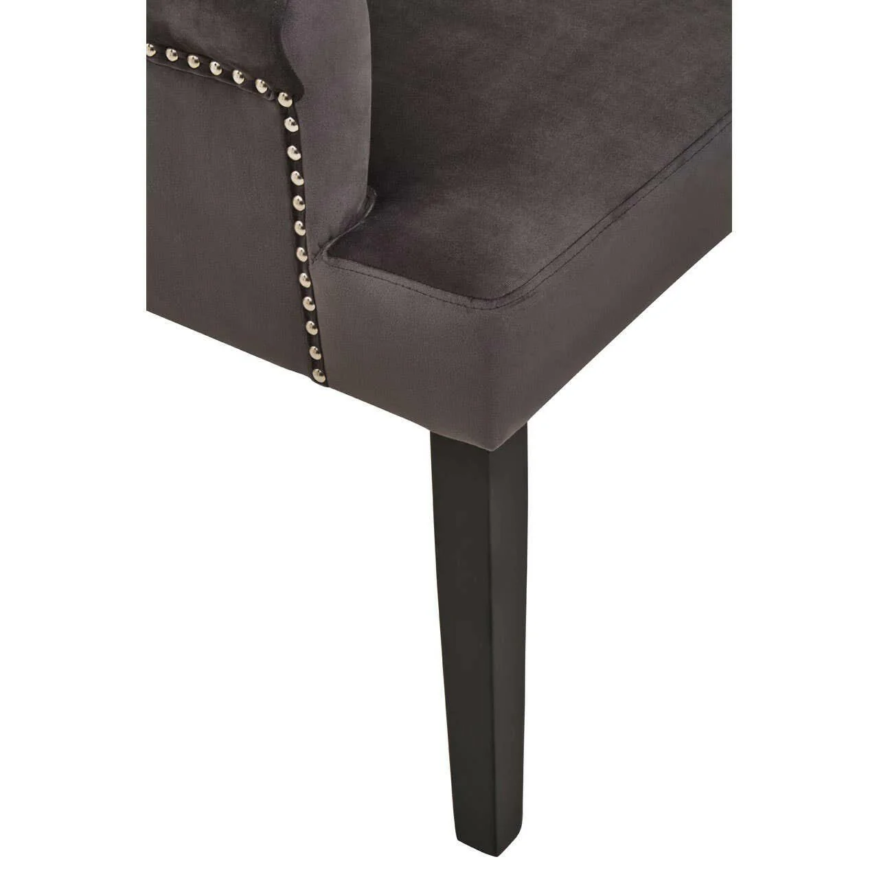 Doucet Grey Velvet Chair With Ring Back - Image 8