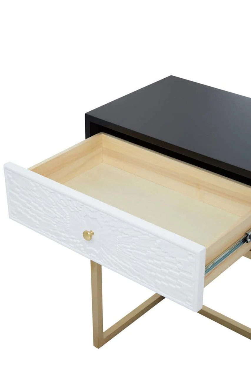 Dumas Black and White Console Table with Drawers - Image 13