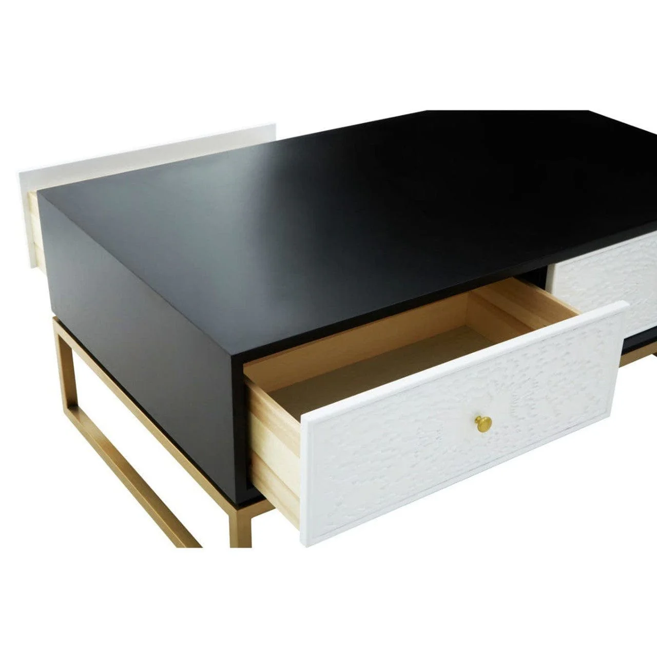 Dumas Black and White Four Drawer Coffee Table - Image 10