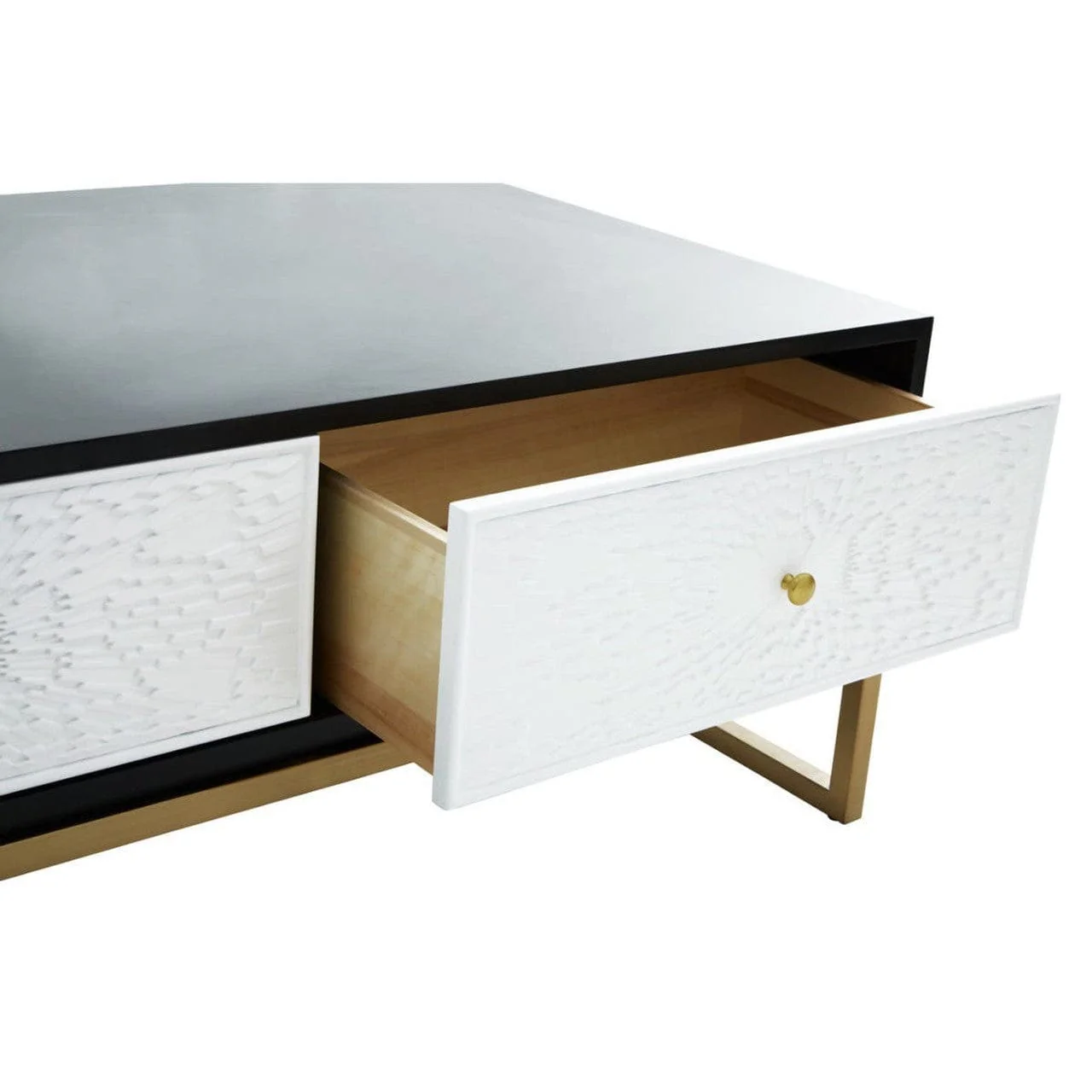 Dumas Black and White Four Drawer Coffee Table - Image 11