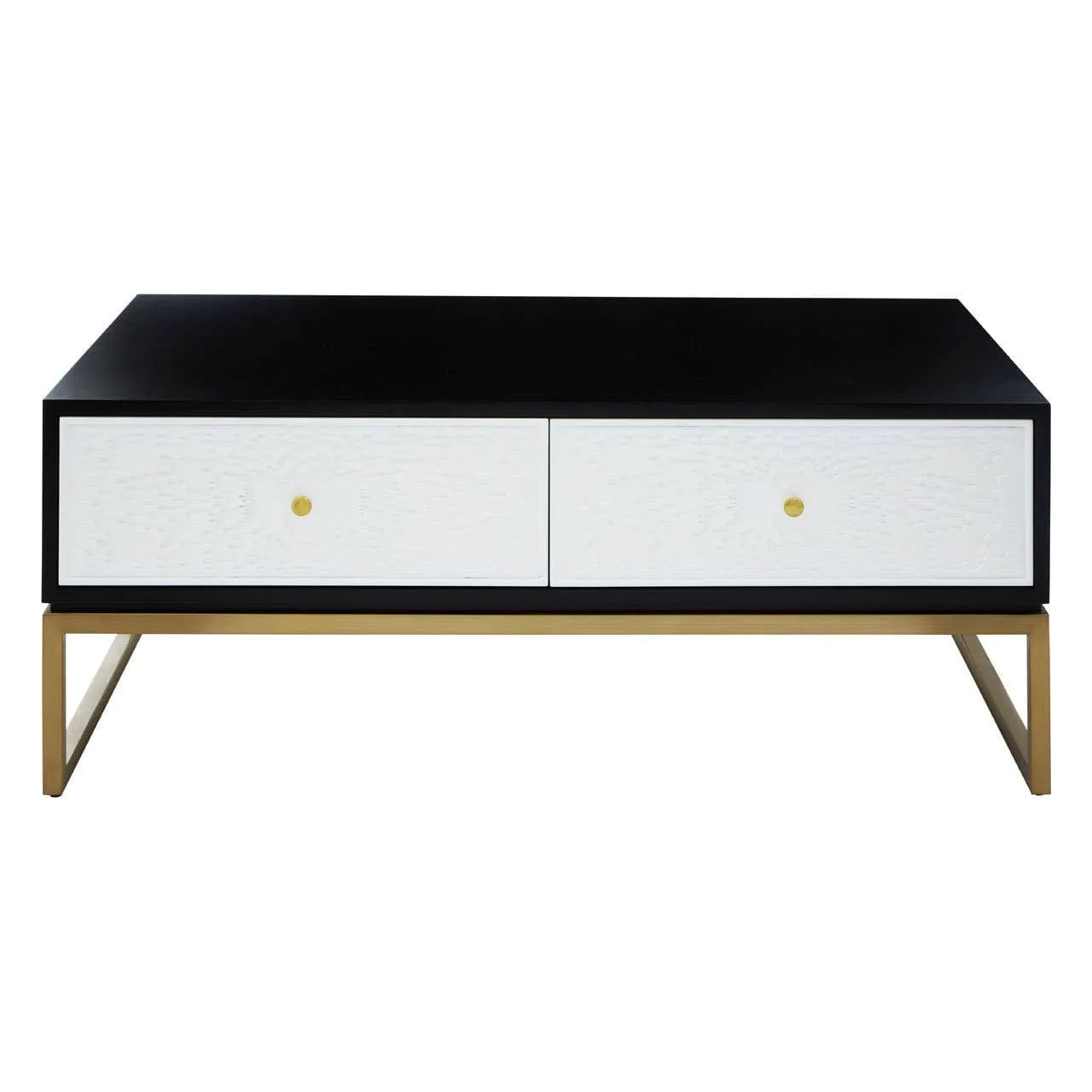 Dumas Black and White Four Drawer Coffee Table - Image 13