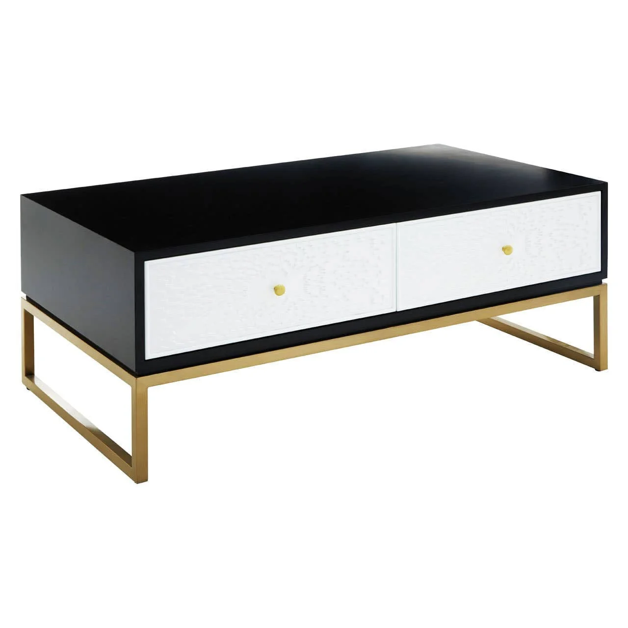 Dumas Black and White Four Drawer Coffee Table - Image 14