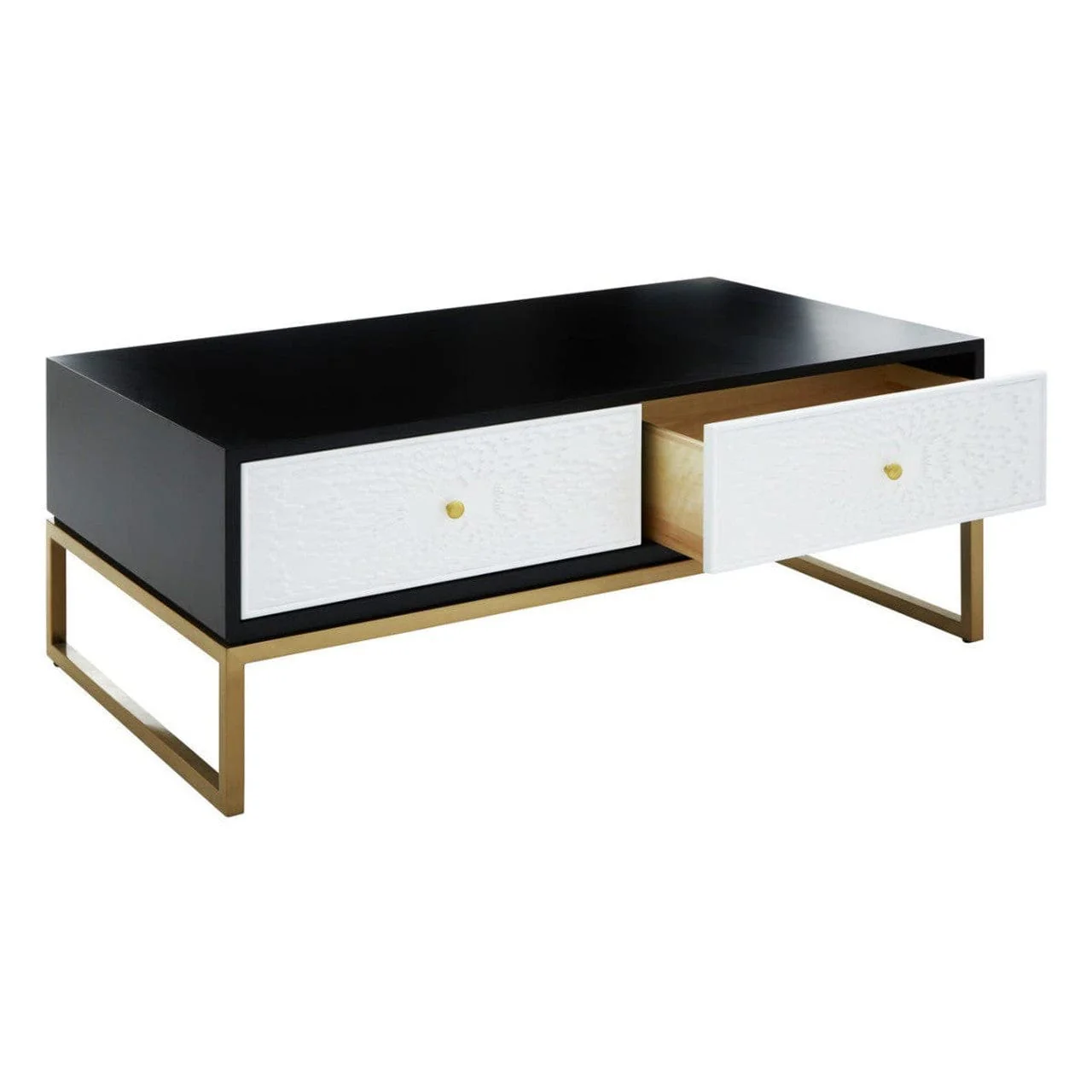 Dumas Black and White Four Drawer Coffee Table - Image 8