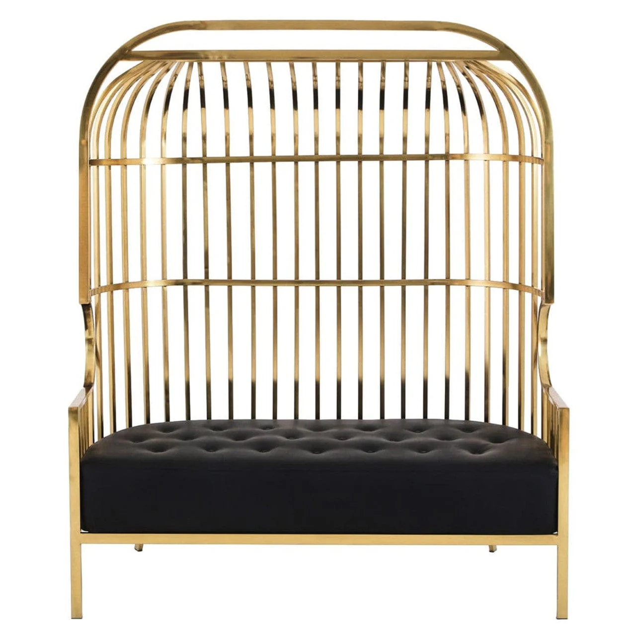 Eliza Gold Dome Cage Two Seat Sofa