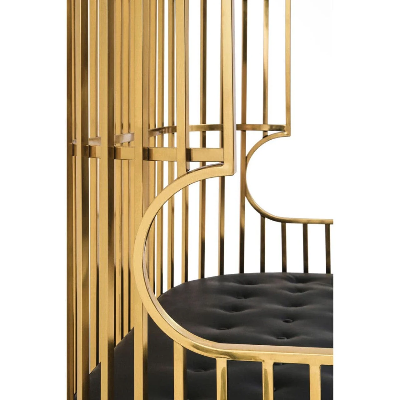 Eliza Gold Dome Cage Two Seat Sofa - Image 2