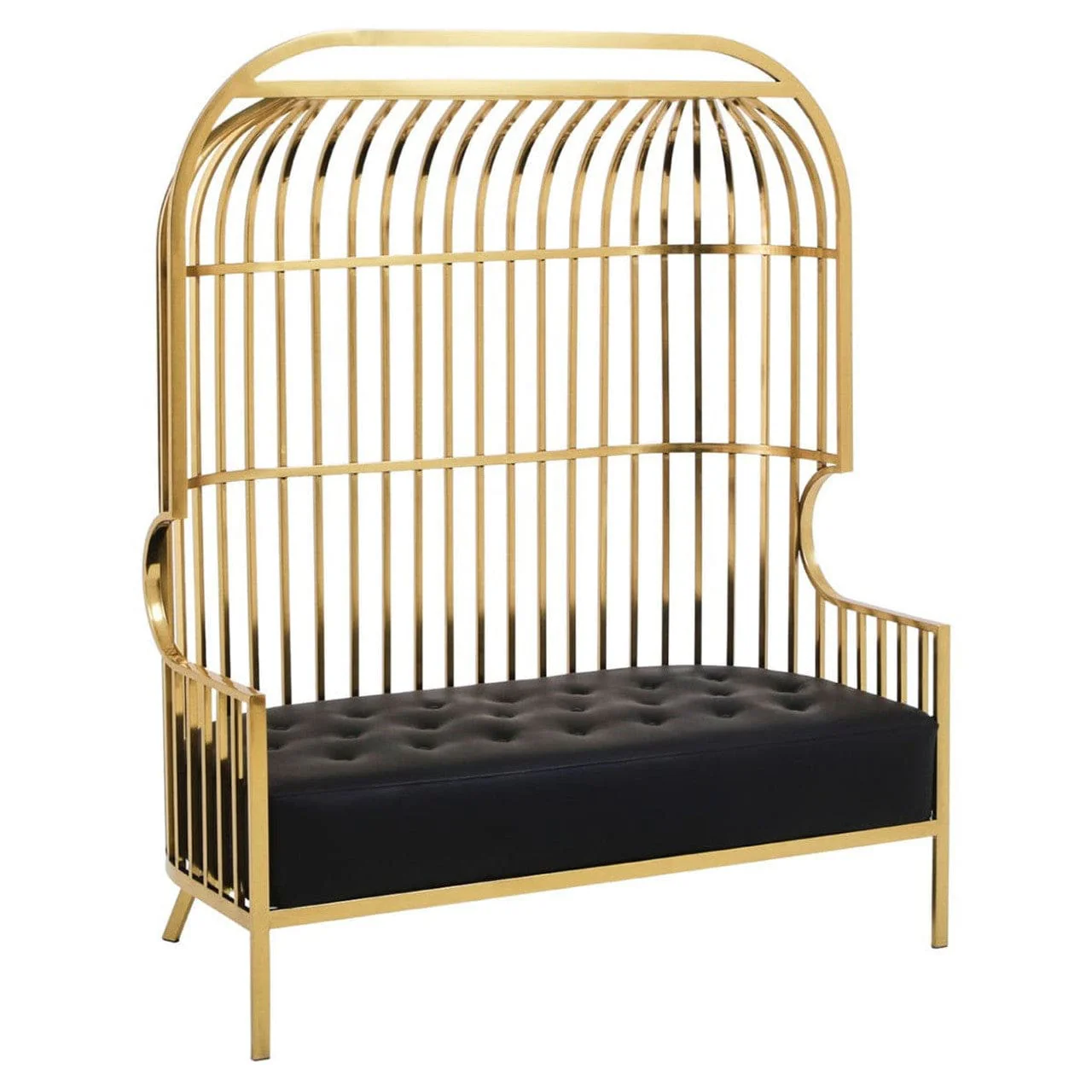 Eliza Gold Dome Cage Two Seat Sofa - Image 4