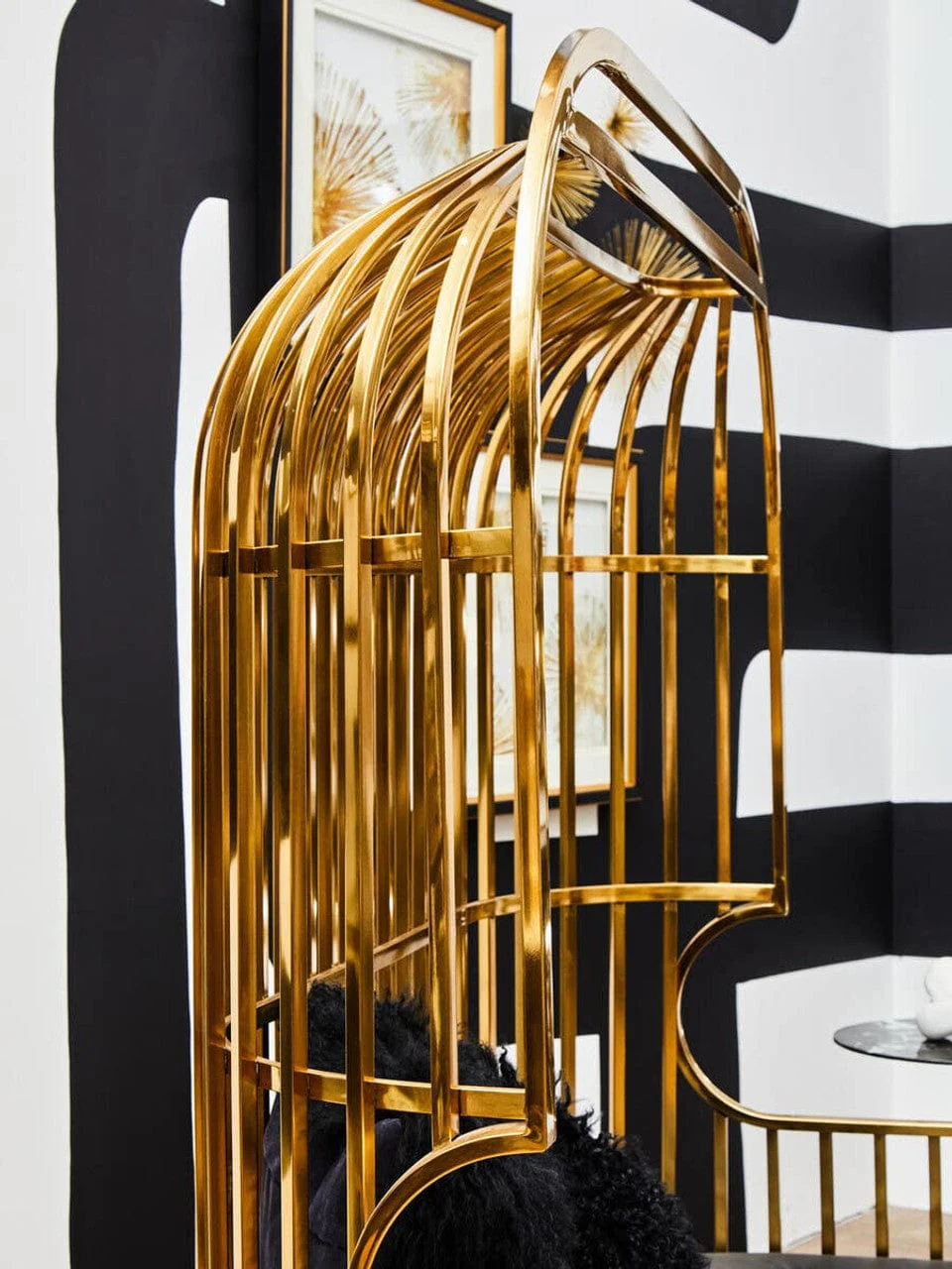 Eliza Gold Dome Cage Two Seat Sofa - Image 7