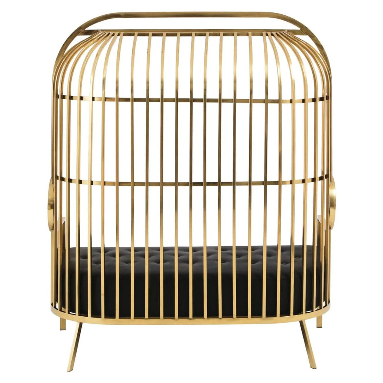 Eliza Gold Dome Cage Two Seat Sofa - Image 9