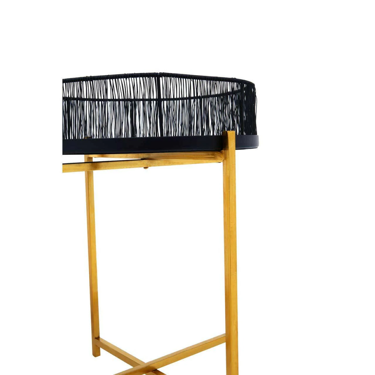 Enzo Set Of Two Black Wire And Gold Frame Tables - Image 7