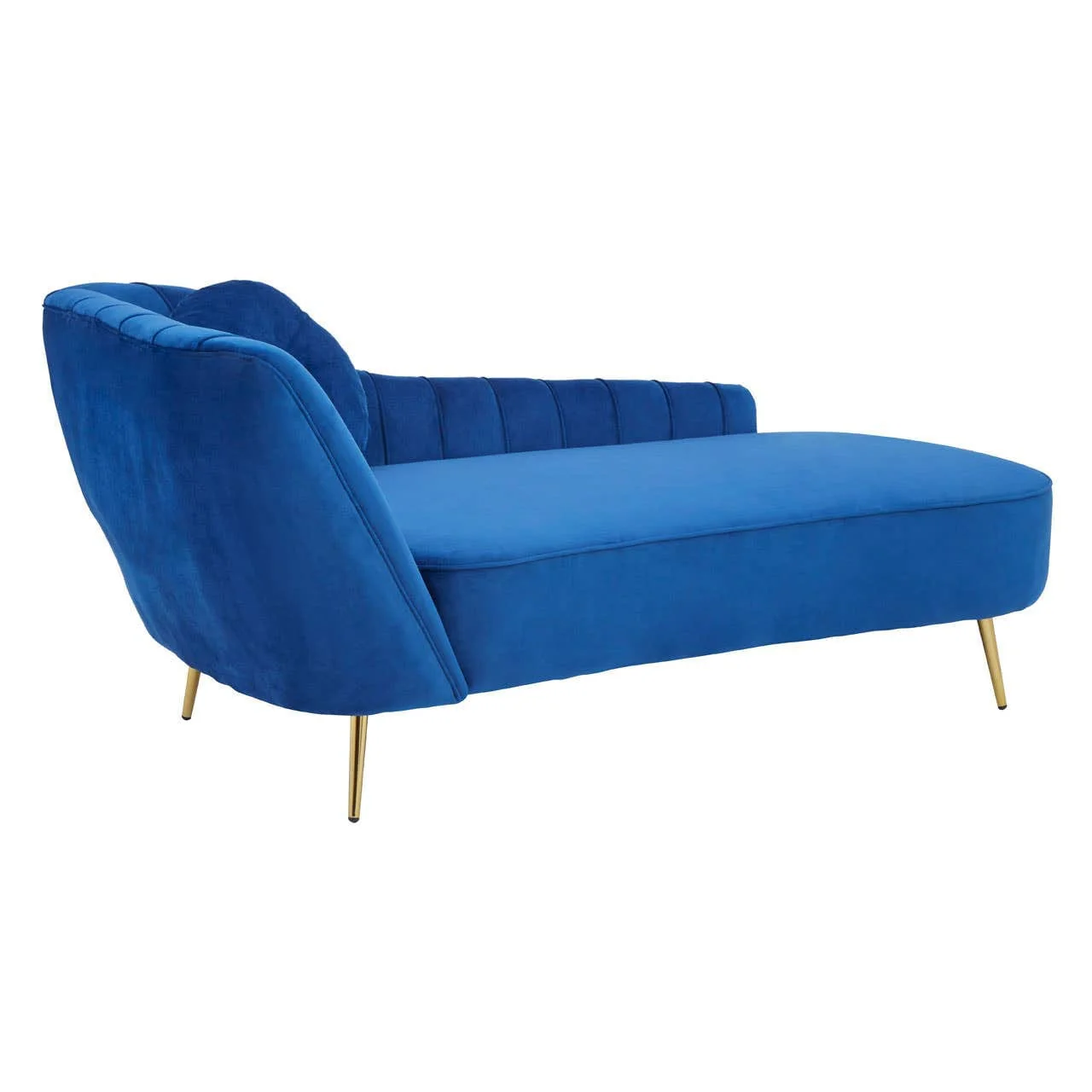 Felizia Midnight Blue Velvet Left Arm Chaise Lounge - Image 2