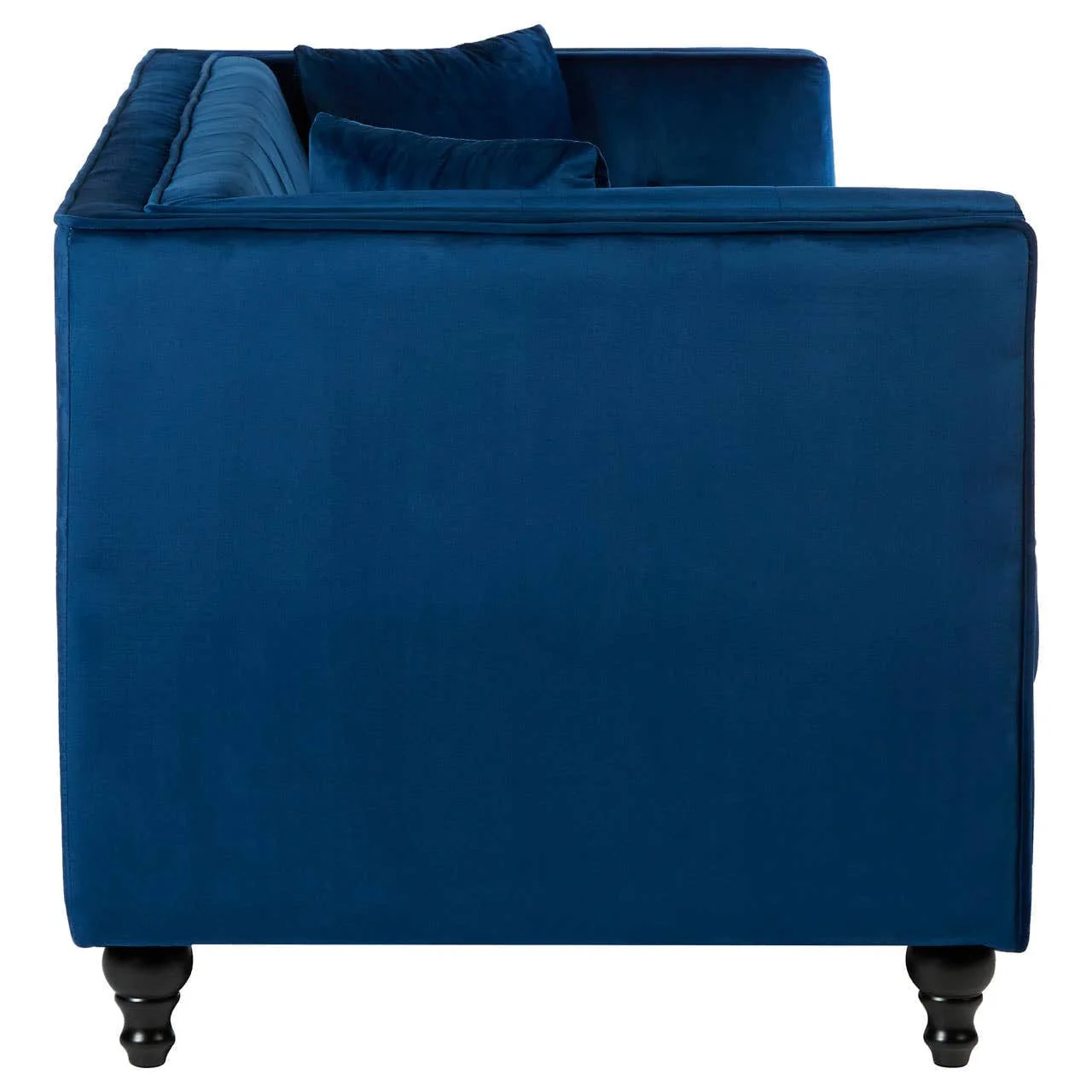 Ferris Three Seater Navy Blue Velvet Sofa - Image 3