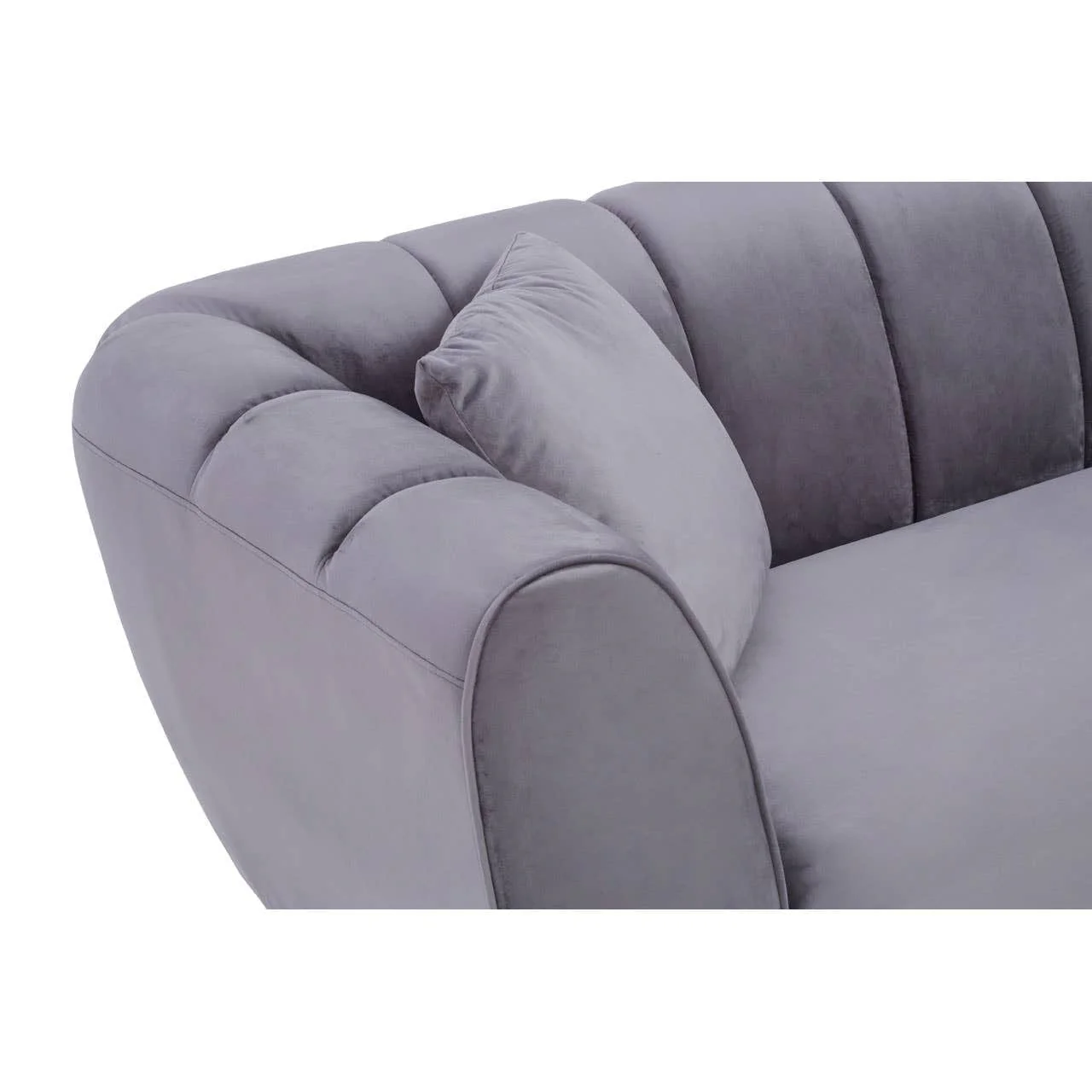 Florine Three Seater Grey Velvet Sofa - Image 8
