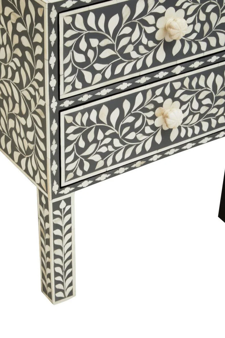 Fusion 2 Drawer Side Table with Bone Inlay - Image 14