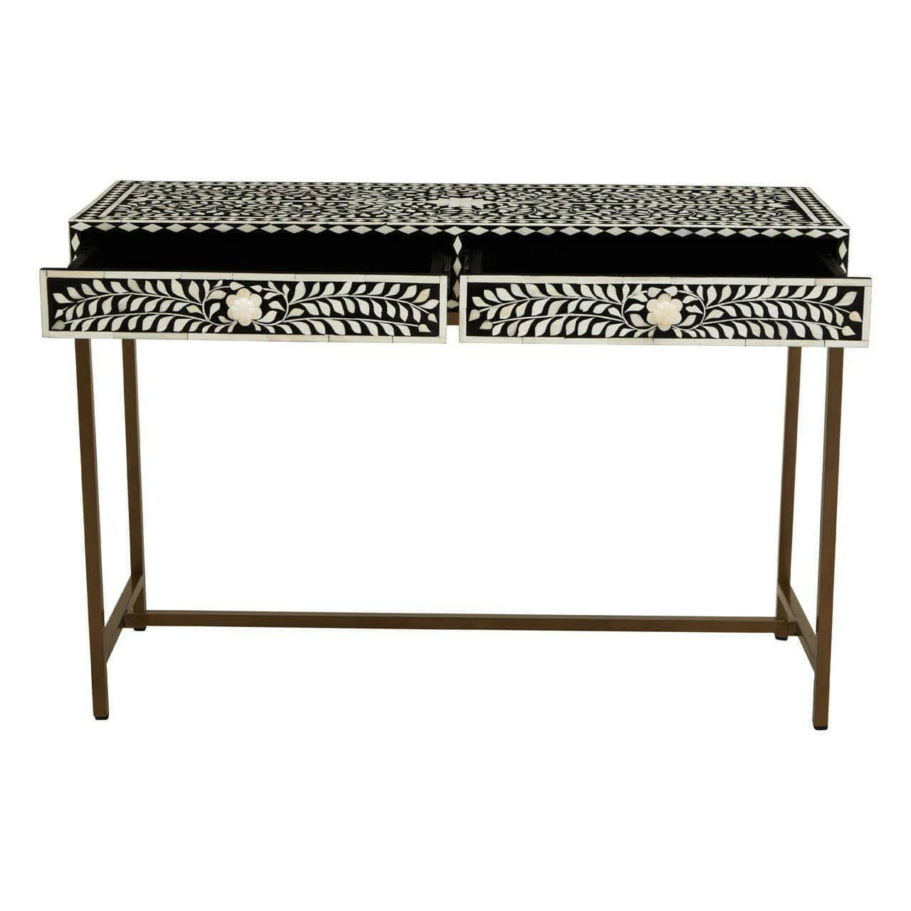 Fusion Console Table With Gold Finish Legs - Image 2