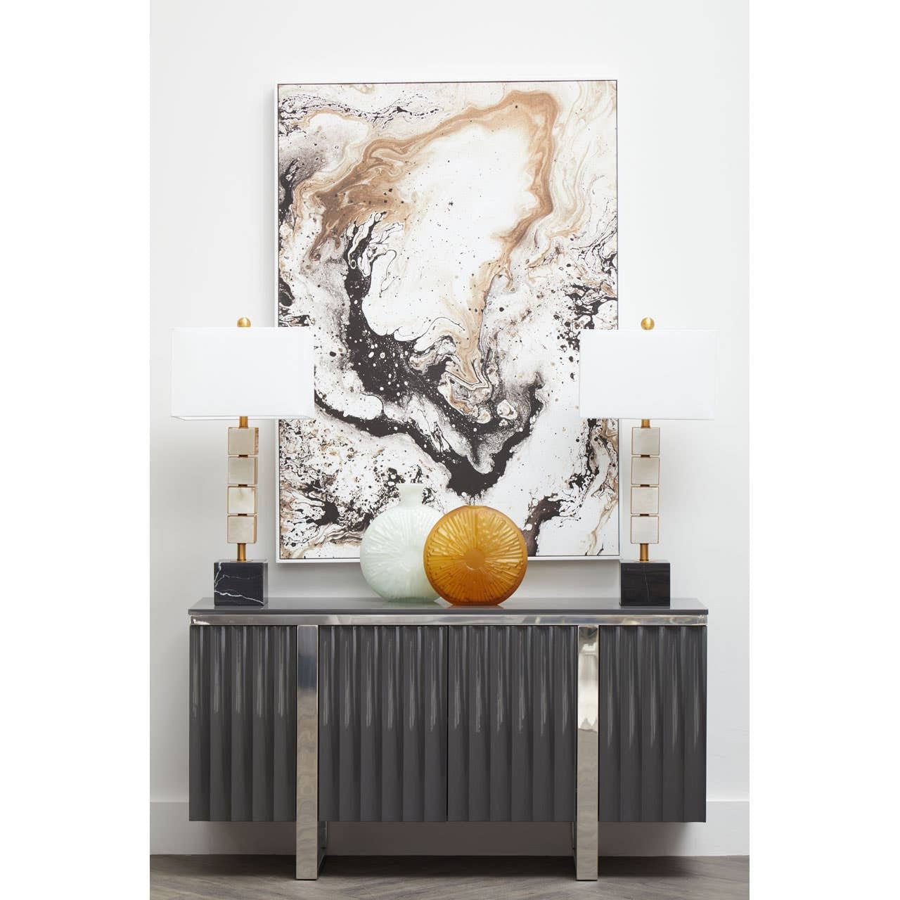 Genoa Four Door Grey Gloss Finish Sideboard - Image 6