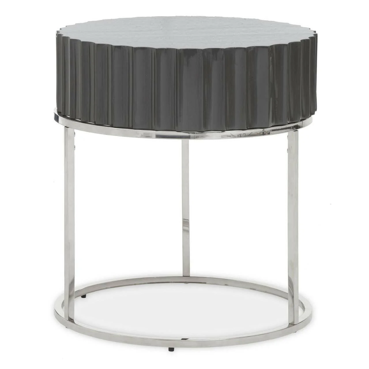Genoa Grey Finish Round End Table