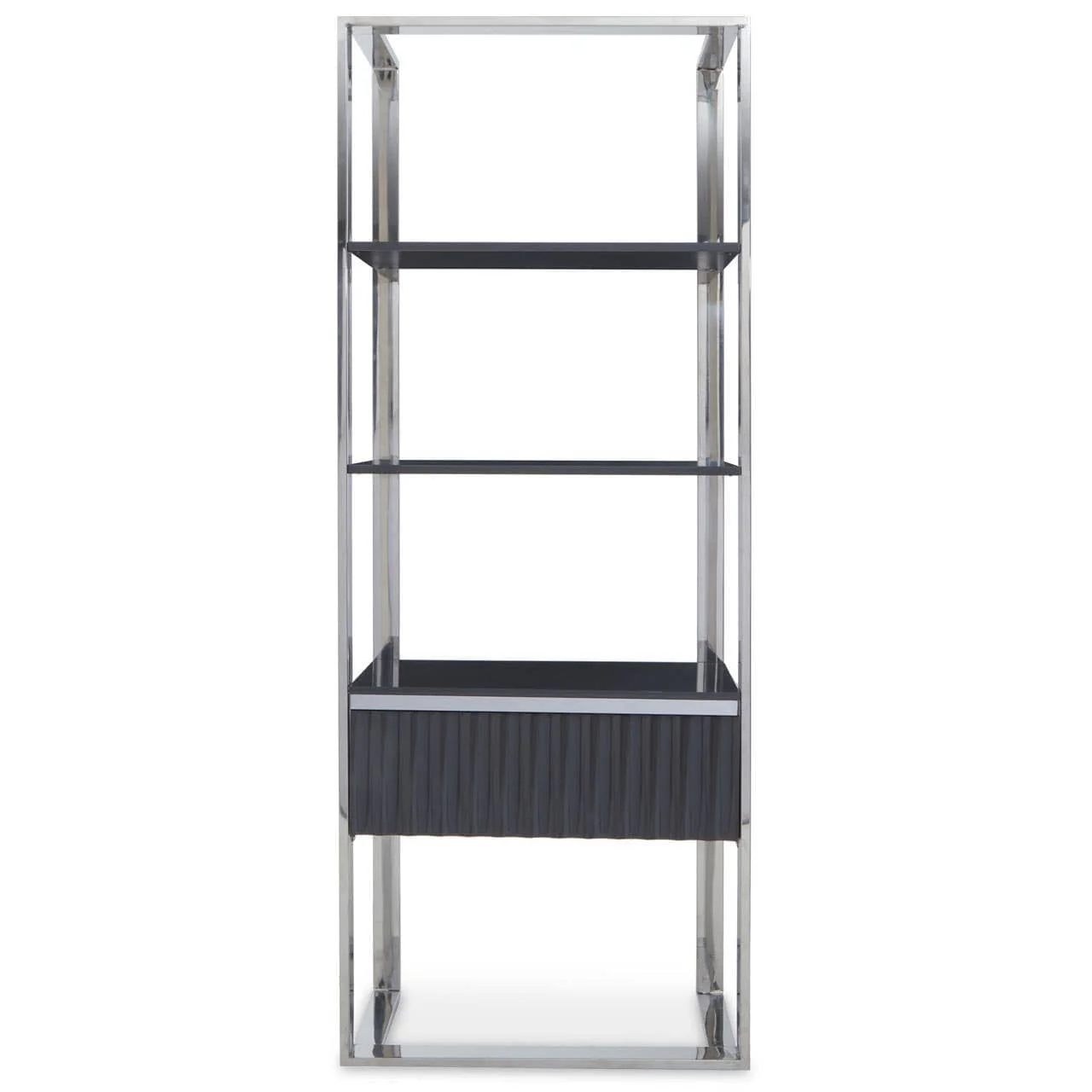 Genoa Grey and Stainless Steel Shelf Unit