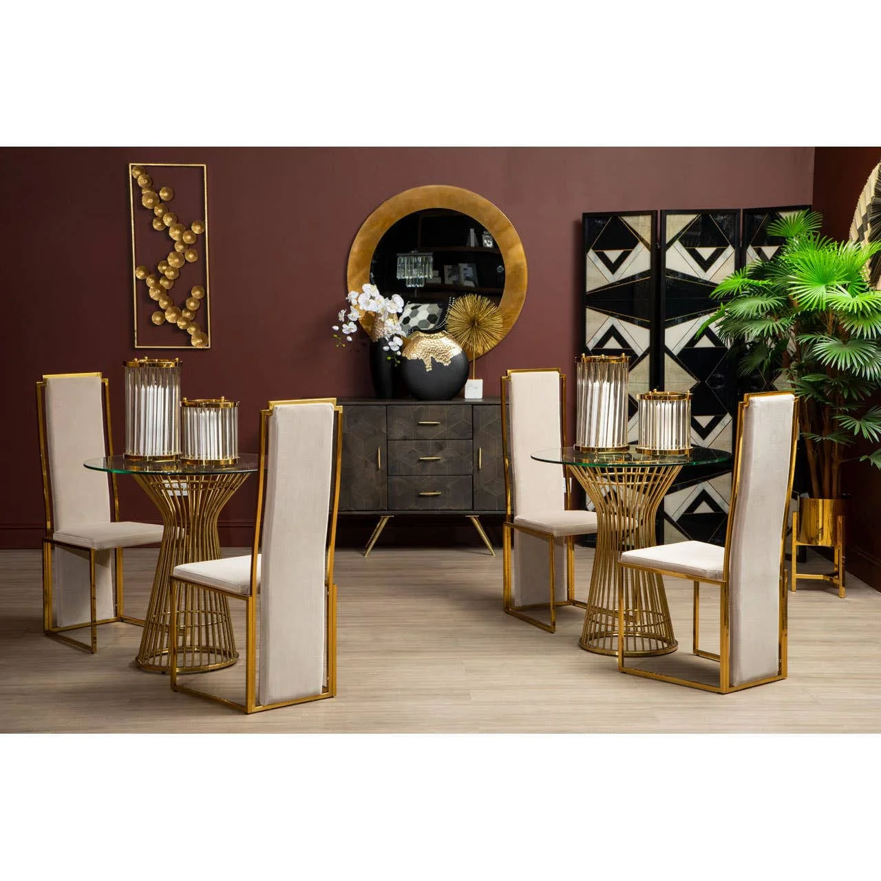 Grenoble Brushed Gold Round Wall Mirror - Image 7
