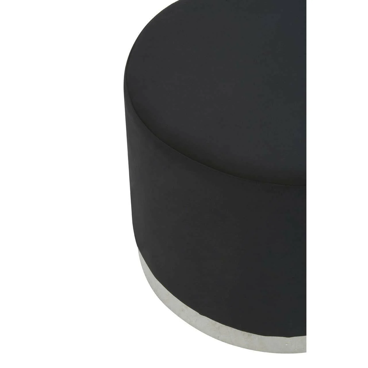 Hagen Black And Silver Round Stool - Image 3