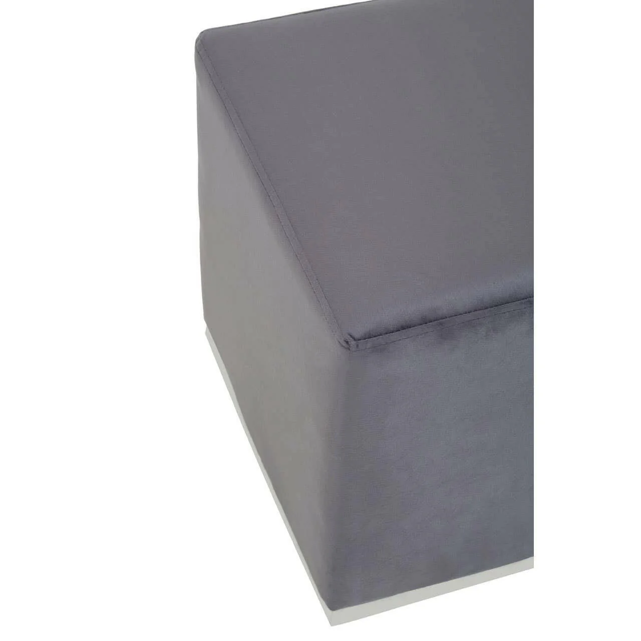 Hagen Grey And Silver Square Stool - Image 4