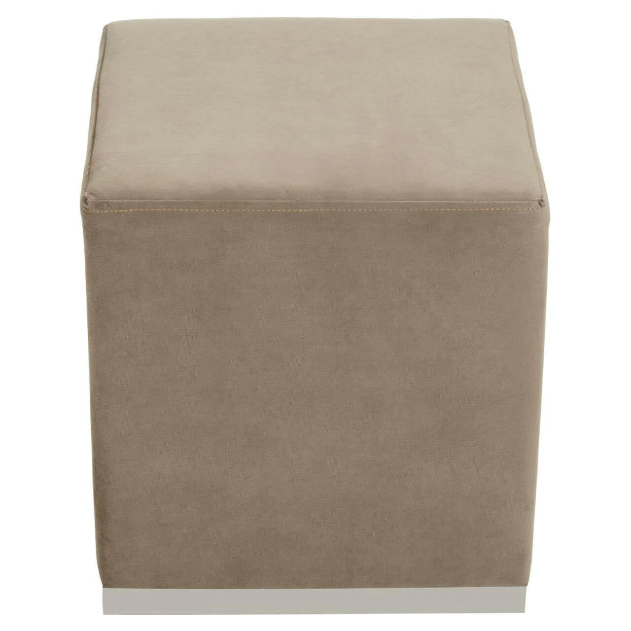 Hagen Mink And Silver Square Stool - Image 2