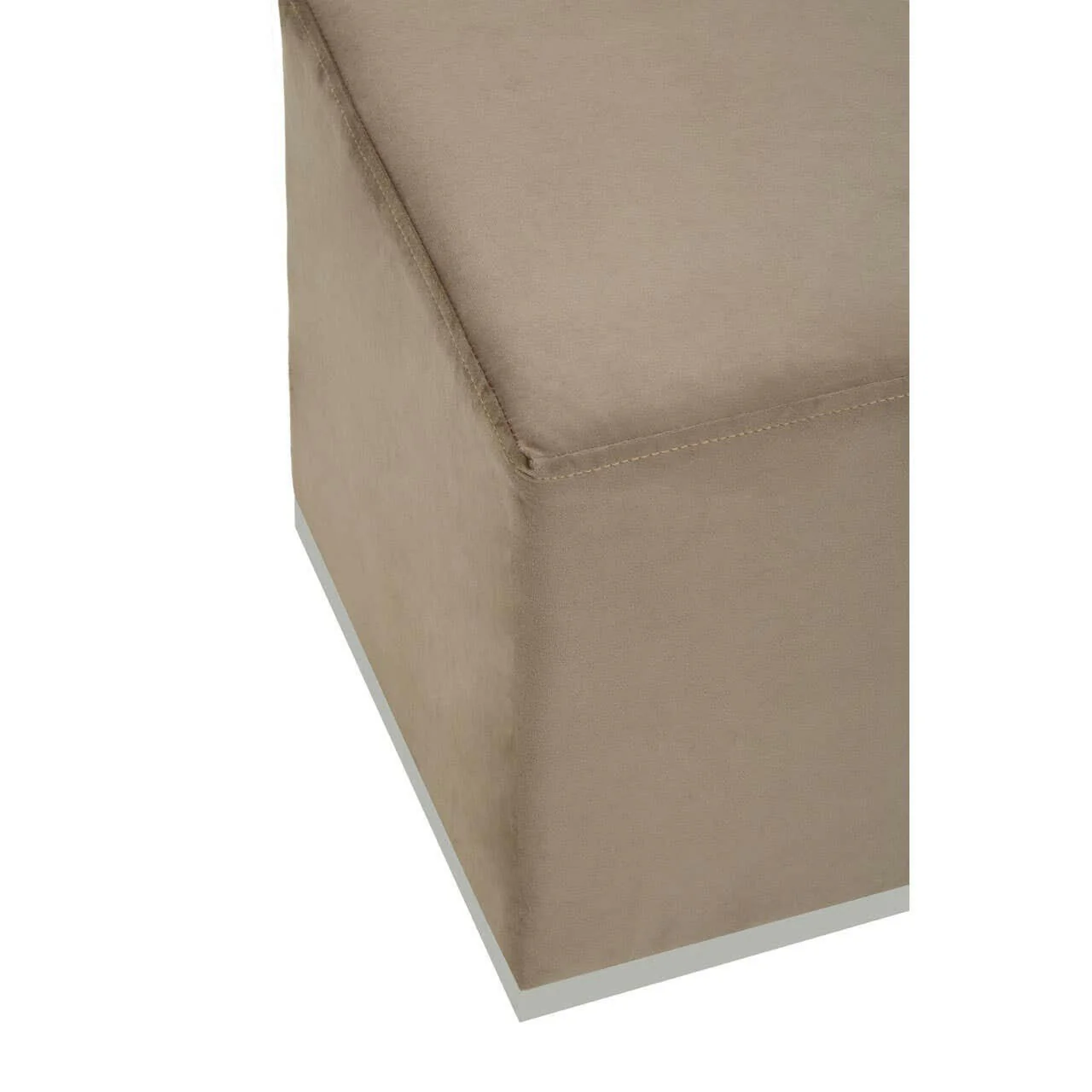 Hagen Mink And Silver Square Stool - Image 4