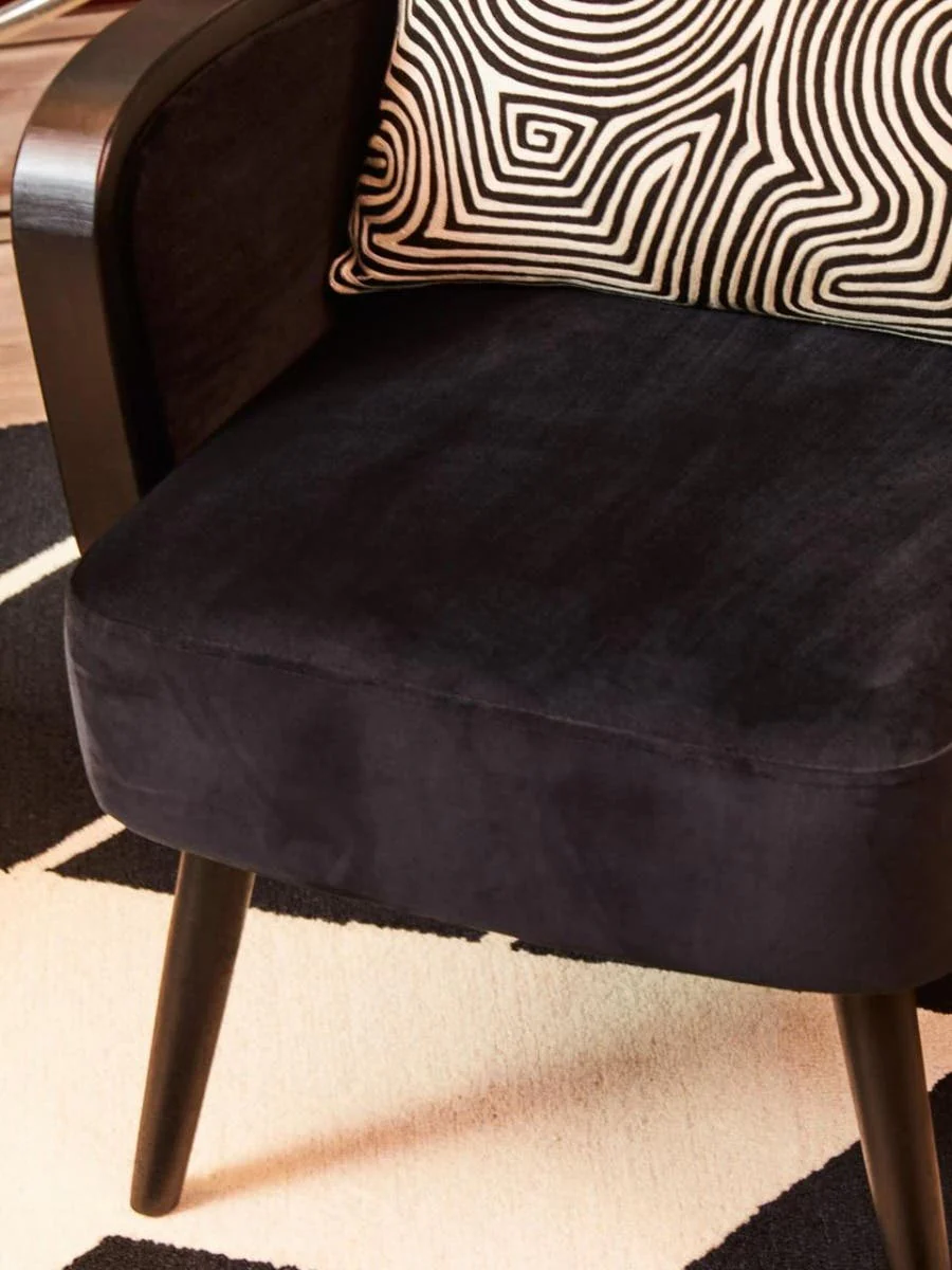 Hala Black Velvet Armchair - Image 9