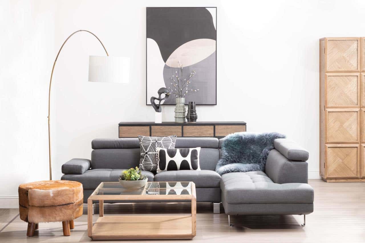 Hanover Grey Linen Corner Sofa - Image 8
