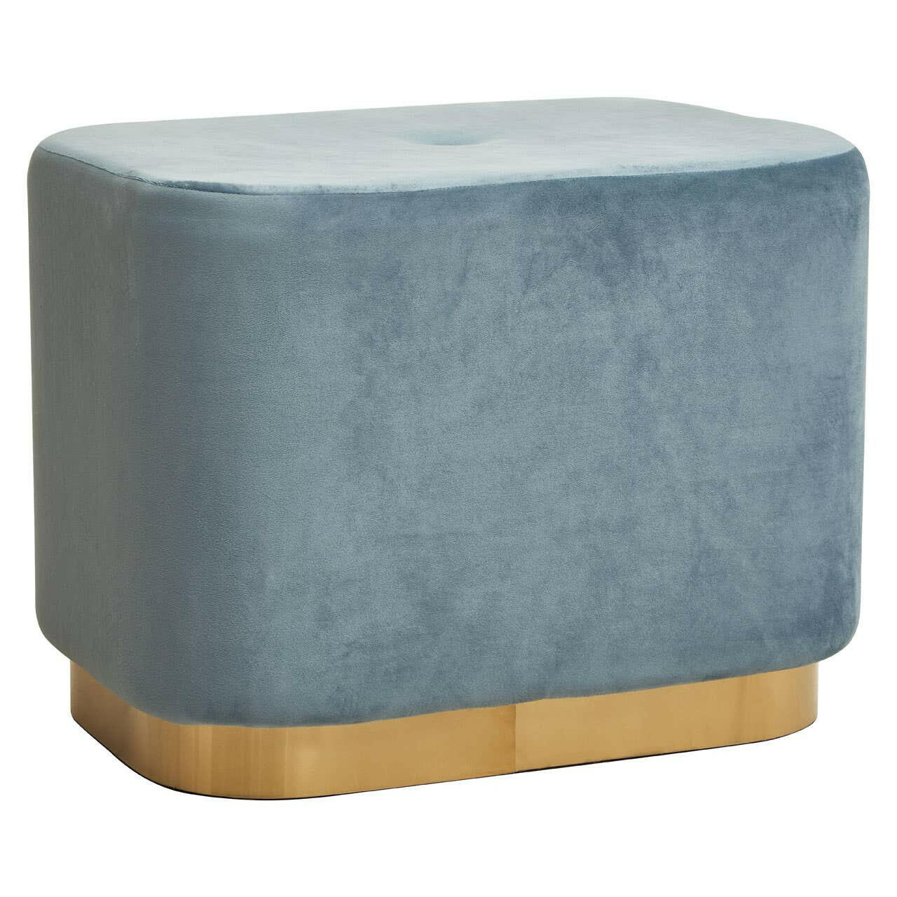 Hartford Blue Stool With Matte Gold Base - Image 3