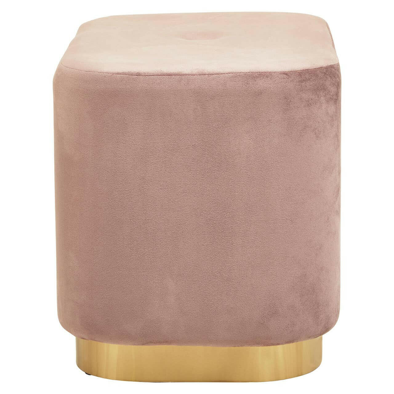 Hartford Dusky Pink Stool With Matte Gold Base - Image 4