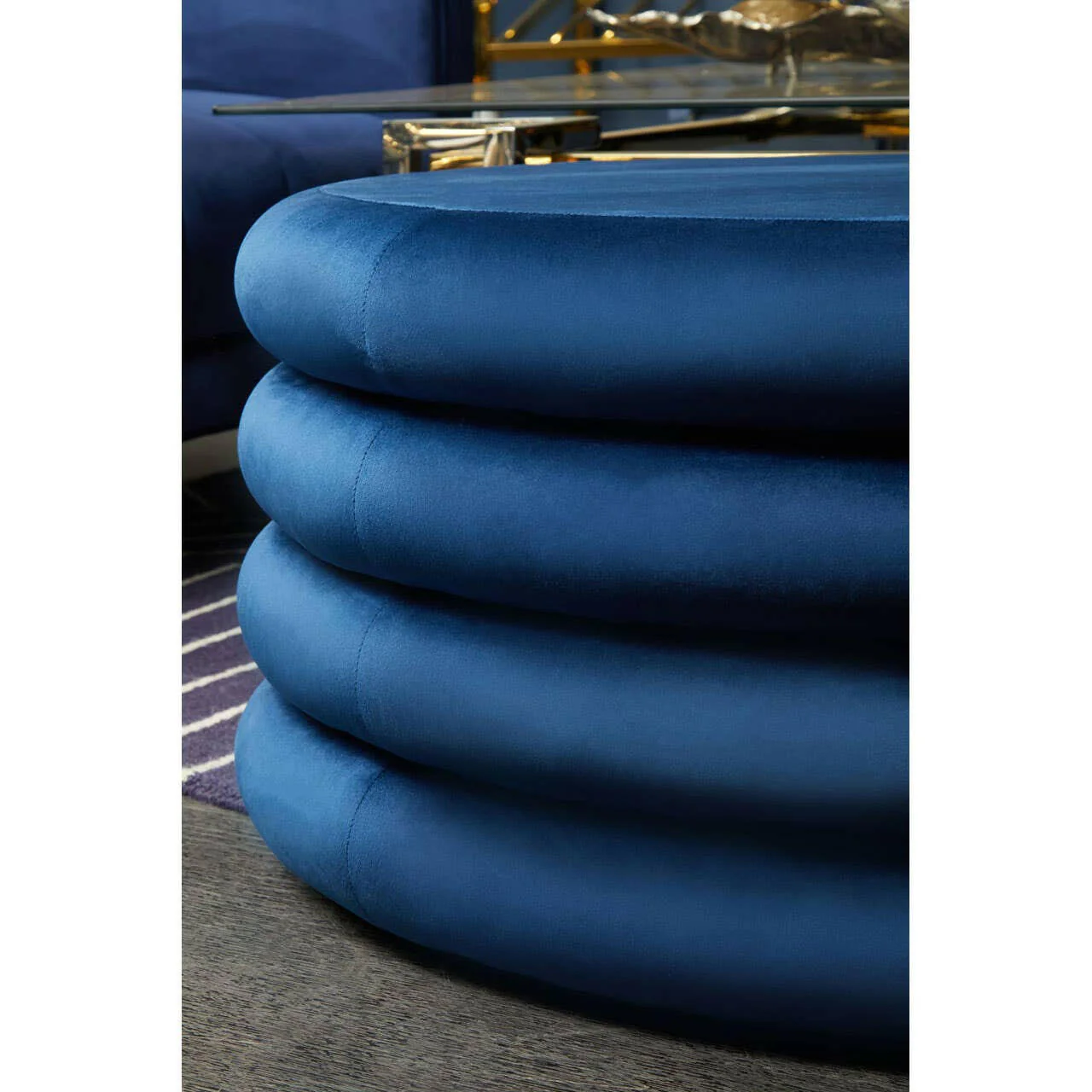 Hartford Midnight Blue Round Stool - Image 8