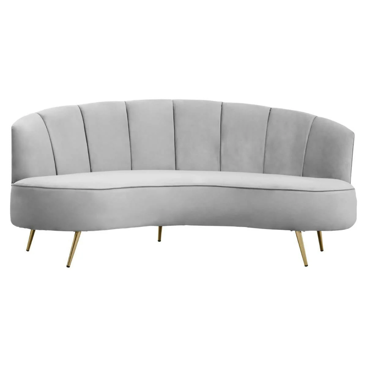 Hasna Grey Velvet Sofa