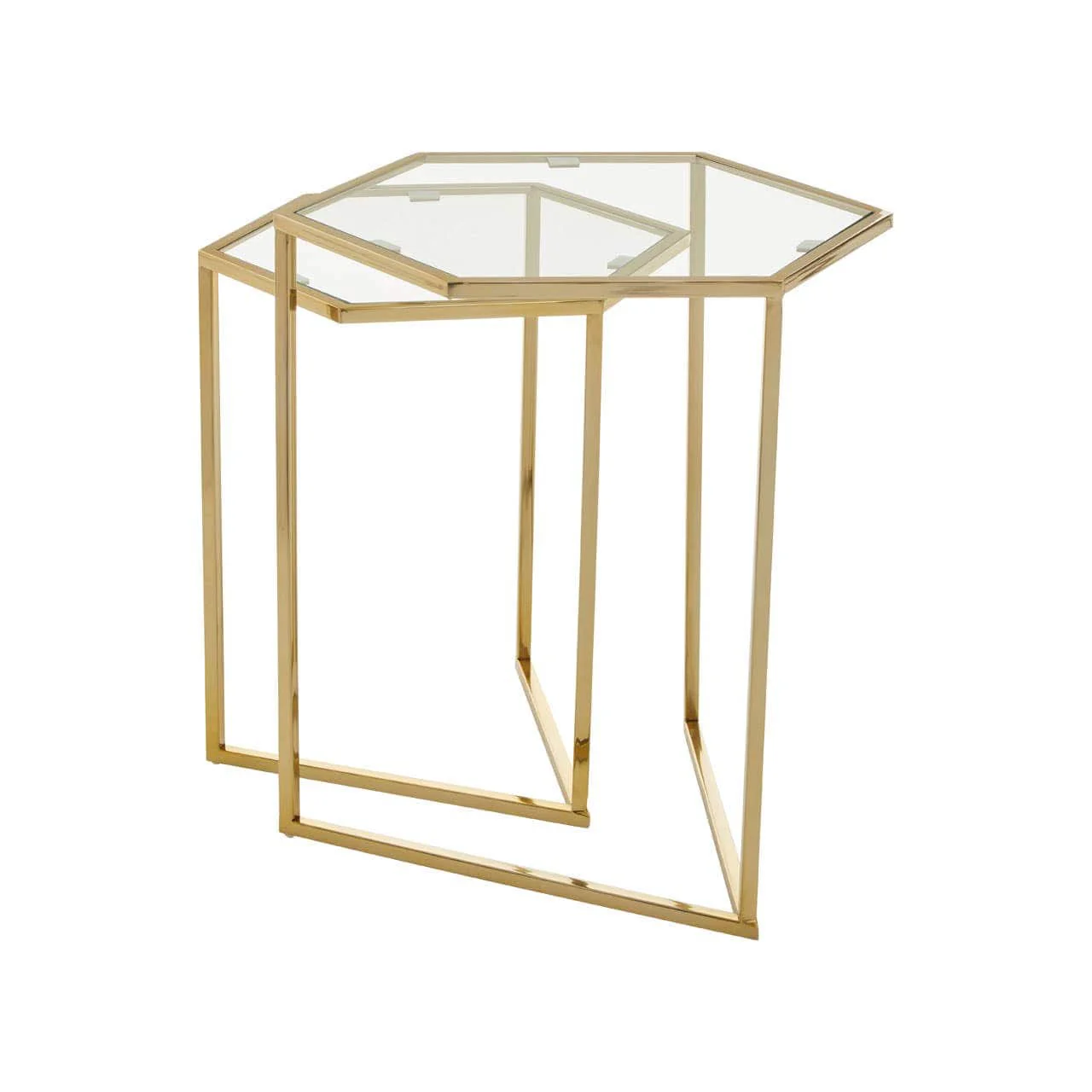 Herber Set Of 2 Gold Finish Tables - Image 4
