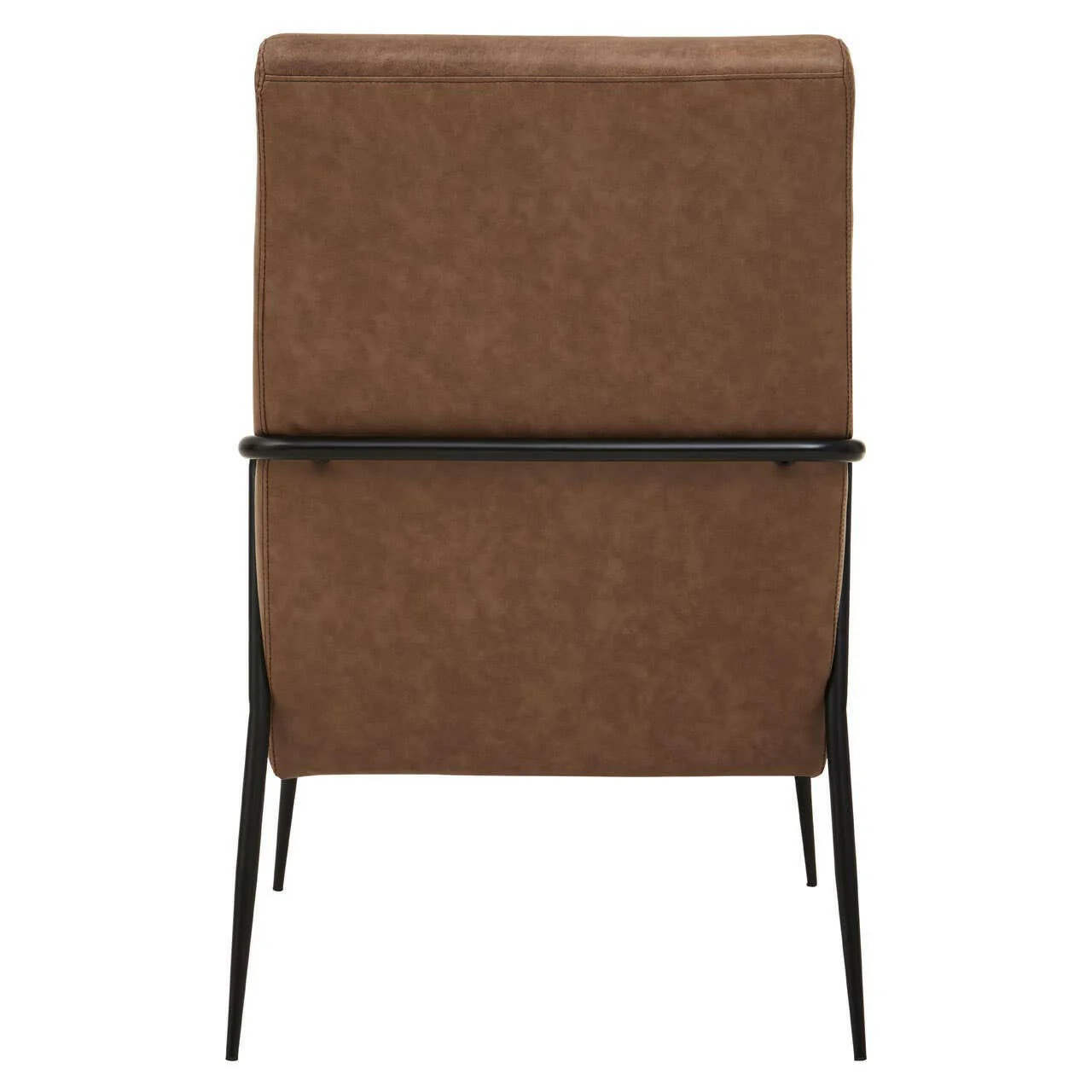 Hoxton Brown Leather Chair With Tapered Back - Image 4