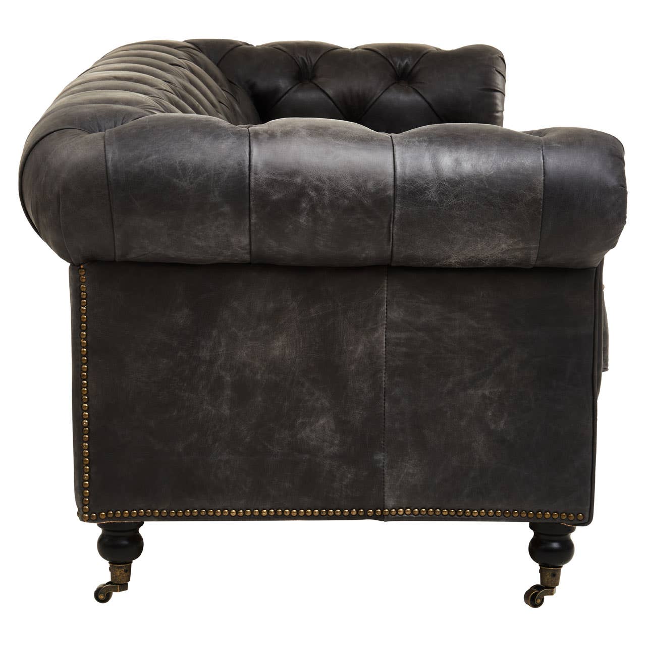 Hoxton Ebony Leather Sofa - Image 3
