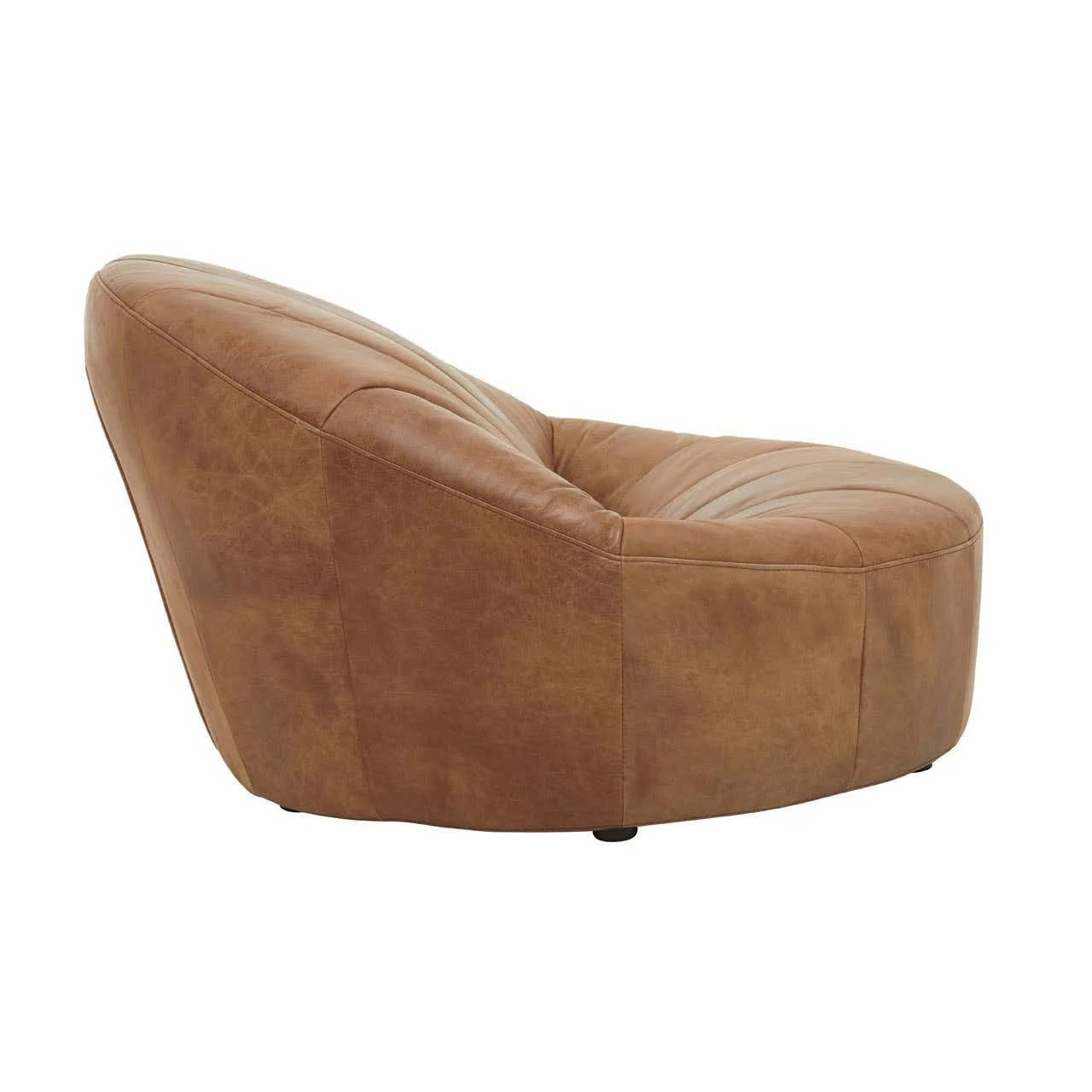 Hoxton Light Brown Leather Curved Chair - Image 7