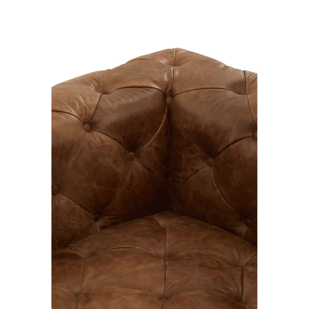 Hoxton Three Seat Tufted Leather Sofa - Image 7