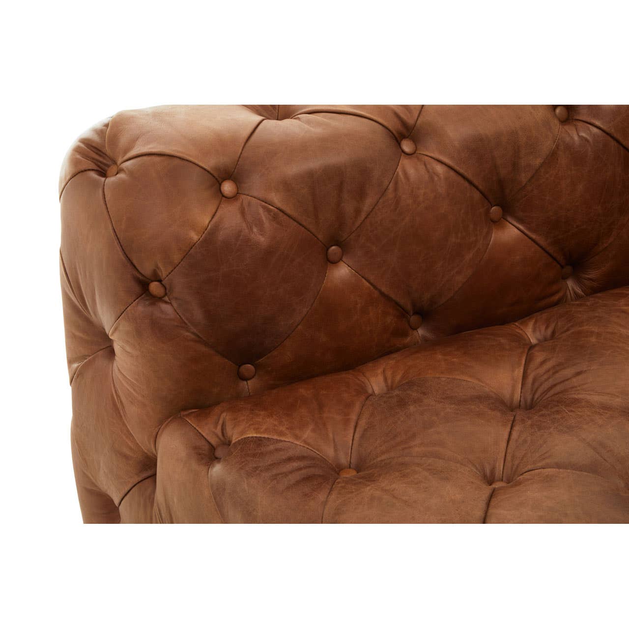 Hoxton Tufted Leather Left Arm Sofa - Image 9