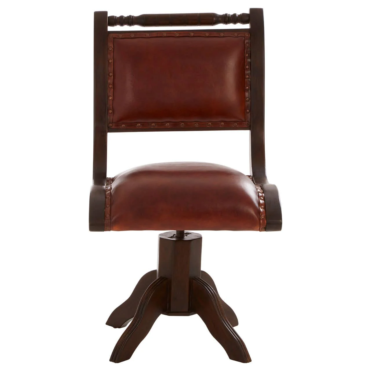 Inca Teak And Brown Swivel Chair - Image 2